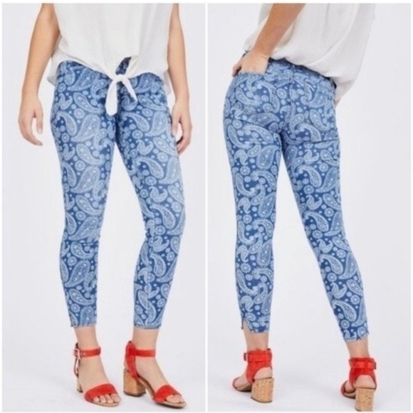 HP! Kut From the Kloth Paisley Bohemian Skinny Jeans Size 10 - Picture 3 of 8